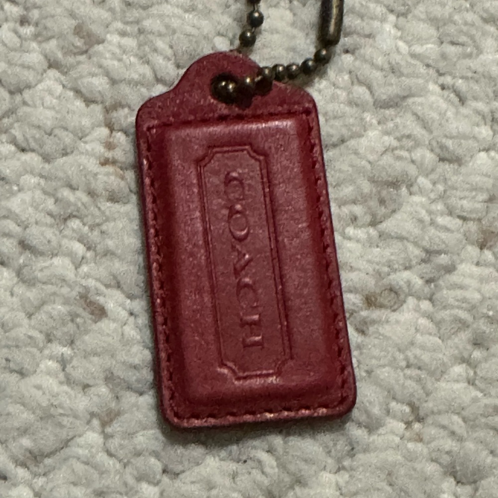 COACH Leather Bag Charm Keychain in Red
